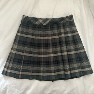 Aritzia Sunday Best Size 0 XS Green Olive Sailor Plaid School Mini Skirt Lined